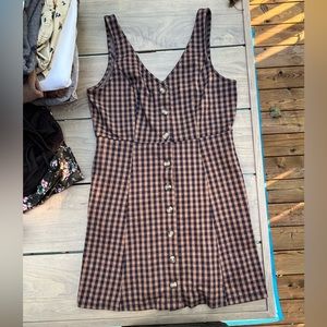 Women’s Brown Plaid American Eagle Babydoll Dress